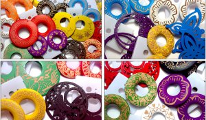 Wholesale Handmade Engraved Wooden Earring