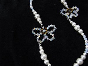 Long Flower Swarovski Necklace