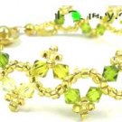 Green Floral Swarovski Crystal Bracelet