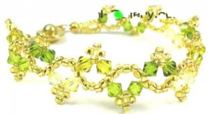Green Floral Swarovski Crystal Bracelet