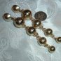 Vintage Gold Tone Beaded Pierced Earrings