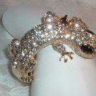 #14 - Gecko Lizard Crystal Rhinestone Clamper Bracelet