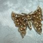 Enchanting Vintage Coro Aurora Borealis Navette Rhinestone & Faux Pearl Butterfly Brooch