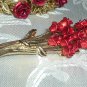 Charming Girls Red Rose Pin & Vintage Clamper Bracelet