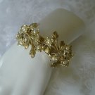 Elegant Vintage Gold Tone Simulated Pearl Clamper Bracelet