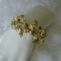 Elegant Vintage Gold Tone Simulated Pearl Clamper Bracelet