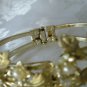Elegant Vintage Gold Tone Simulated Pearl Clamper Bracelet