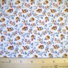 1 yard -  Civil War Reproduction - Gold flowers with red, blue accests on white fabric