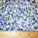 1 yard -  Blue and Perinkle Berries with Green Vines - Cranston Collection