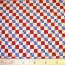 1.75 yard -  Debbie Mumm - South Seas Imports - Red, blue and tan checkerboards