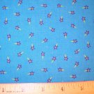 1 yard -  Marcus Brothers - Blue with Tiny Purple Flowers fabric