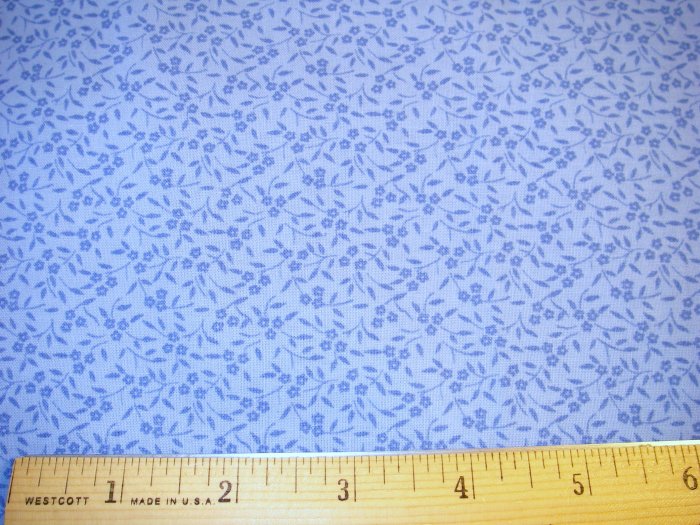 1 yard -  Blue Tiny Flowers on blue background fabric