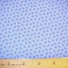 1 yard -  Tiny blue flowers on blue background fabric - Coordinate