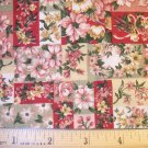 34 inches - Pink, Red and Tan floral prints - VIP Cranston Print works fabric
