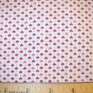 1.875 yard - Tiny Burgandy and Pink Mauve design on white background fabric