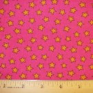 1 yard - Hot pink with Orange Stars fabric - VIP Cranston Print Works