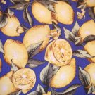 1 yard -  Karen Jarrar - Marcus Brothers - Medium Blue with large lemons all over fabric