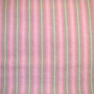 1 yard - Pink, Green, Yellow striped flannel fabric