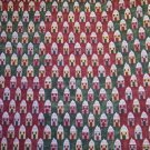 1.875 yards - Homespun Christmas Carol Endres design - brick red, sage green, small houses fabric