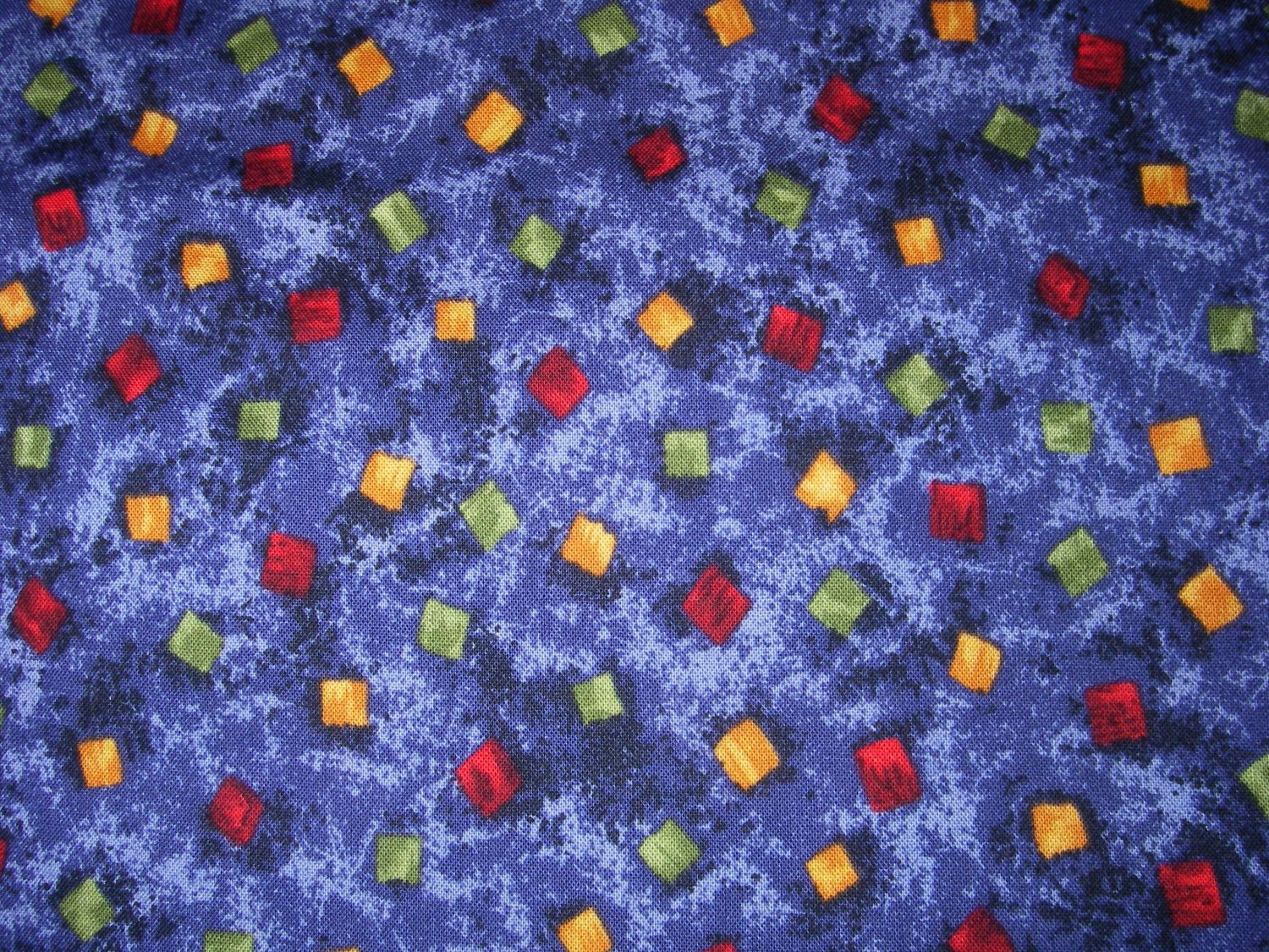1.875 yards - Purpleish marble look with squares all over fabric - olive, burgandy, gold