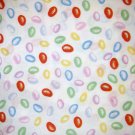 1.875 yards - Jelly beans all over white fabric - Easter holiday fabric
