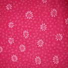 1.4 yard - Hot pink fabric with white daisies
