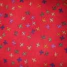 1.875 yards - Fabri-Quilt fabrics - Quilting Bee - Red with colored x's