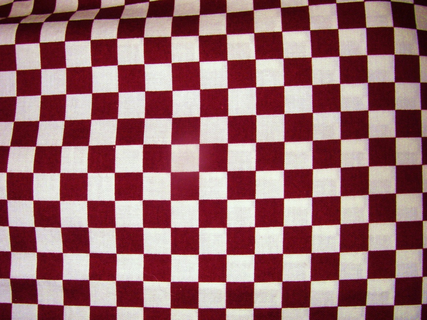 1 yard - Burgandy and white checkerboard fabric - Baum Textiles