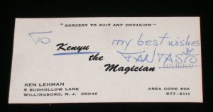 FANTASIO'S AUTOGRAPH / Magic Ephemera