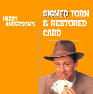 HARRY ANDERSON SIGNED TORN & RESTORED CARD/ Card Magic