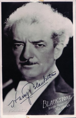 HARRY BLACKSTONE SR. SIGNED POSTCARD / Vintage Magic
