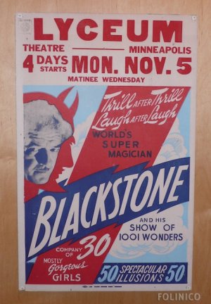 ORIGINAL HARRY BLACKSTONE SR. WINDOW CARD