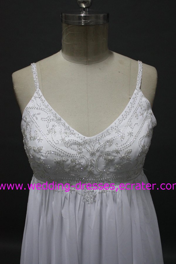 Sexy Beaded Chiffon  Real Wedding Dress / Sample Picture Of Factory(WD534)