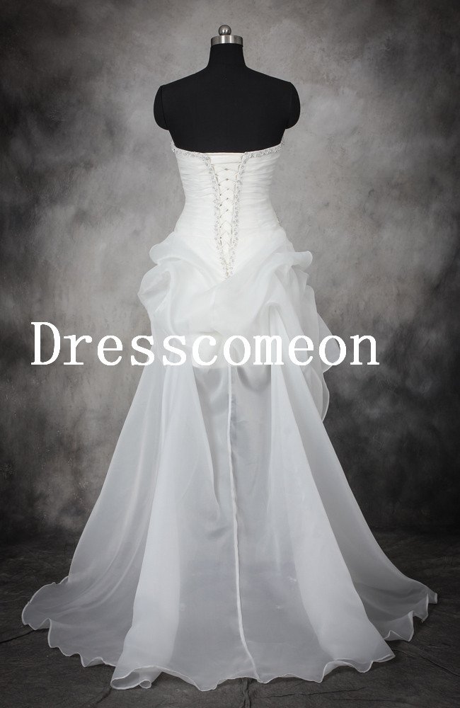 Highlow Hem Beach Wedding Dress bridal gown(MD011)