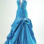 Ball Gown Halter Floor-Length Bubble Skirt Satin Prom Dress(MD037)