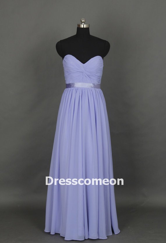Princess Sweetheart Floor-length Chiffon Prom Dress, Bridesmaid Dress