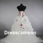 Custom Made Embroidery Wedding Dress,A-line Strapless Floor-length Wedding Dress/Bridal Gown