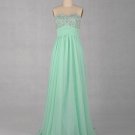 Custom Made A-line Beading Sweetheart Mint Prom Dress,Beading Homecoming Dress，Long Evening Dress