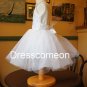 Simple Scoop Long Graduation Pageant Dress and Satin ,Tulle Flower Girl Dresses