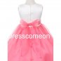 Custom Made Square Two Colors Flower Girl Dress,Long Organza Communion Pageant Dress