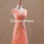 Custom Made A-line V-neck Long Prom Dress, Elegant Homecoming Dress