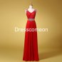 Custom Made A-line V-neck Straps Sequin Top Long Homecoming Dress, Beading Belt Prom Dress
