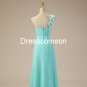 Custom Made A-line One-shoulder Flowers Long Homecoming Dress, Beading Prom Dress