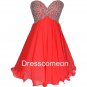 Sexy A-line Empire Sweetheart Lace-up Red Homecoming Dress, Short Embroidery Evening Dress