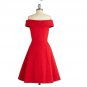Red A-line Knee-length Off-shoulder Short Homecoming Dress, Short Evening Dress