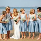 Charming Lace & Satin Neckline Knee-length A-line Bridesmaid Dresses B01