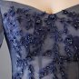 Sweetheart Off Shoulder Short Sleeve Navy A-Line Homecoming Dresses H16