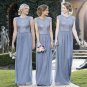Charming Small Round Neck Lace Floor Length Bridesmaid Dresses B17