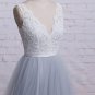 V-neck Beading A-line Sweep Train Lace Bowknot Bridal Gown W13
