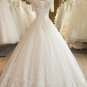 Beautiful Off-the-shoulder Ball Gown Lace Lvory Wedding DressesW22